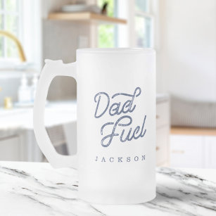 Gift For Dad   Stylish Dad Fuel Custom Gift Frosted Glass Beer Mug