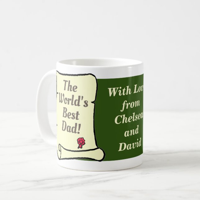 Gift for Dad to Personalise. Coffee Mug (Front Left)