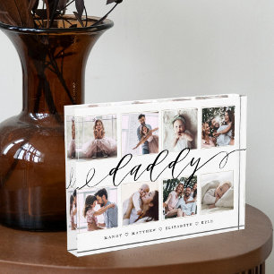 Gift for Daddy Father's Day Photo Collage Block