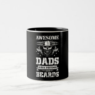 Gift For Fathers Day Inked Dad Tattoo Two-Tone Coffee Mug