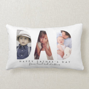 Gift for Father's Day Personalised Photo Collage Lumbar Cushion