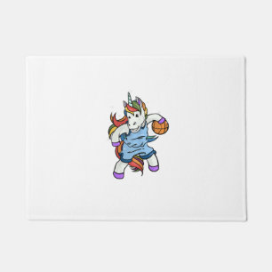 Gift for Girl Basketball Player BBaller Unicorn Ba Doormat