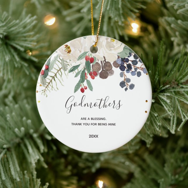 Gift for Godparent Proposal from Godchild Ceramic Ornament (Tree)