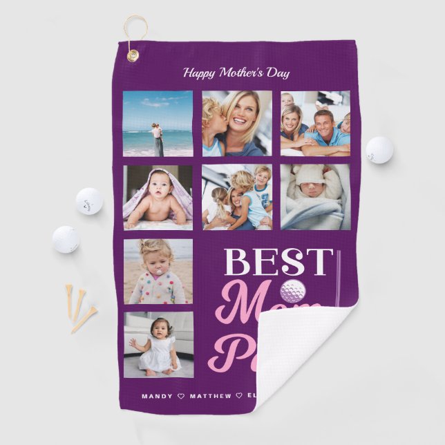 Gift for Golf Mum | Best Mum By Par Photo Collage Towel (InSitu)