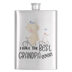 Gift for Grandchild Bear & Rabbit Best Grandpa Hip Flask