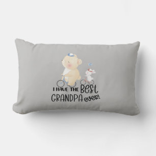 Gift for Grandchild Bear & Rabbit Best Grandpa Lumbar Cushion