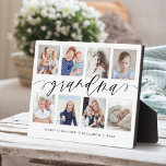 Gift for Grandma | Grandchildren Photo Collage Plaque<br><div class="desc">Send a beautiful personalised gift to your Grandma that she'll cherish forever. Special personalised grandchildren photo collage plaque to display your own special family photos and memories. Our design features a simple 8 photo collage grid design with "grandma" designed in a beautiful handwritten black script style. Each photo is framed...</div>