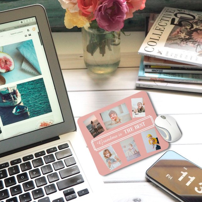 Gift For Grandma Modern Multiple Photo Mouse Pad (Creator Uploaded)