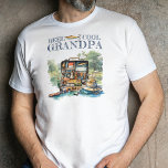 Gift for Grandpa Fishing Birthday T-Shirt<br><div class="desc">Adult Fishing Birthday Party design. Watercolor illustration with bright colours. Click the "customise further" button if you wish to re-arrange and format the style and placement of the text. Matching product can be found in Fishing Birthday Collection.</div>