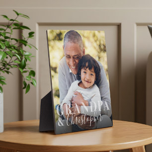 Gift for Grandpa & Grandchild Photo Keepsake Plaque
