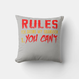 Gift For Grandson | Rule For Dating My Grandson Cushion