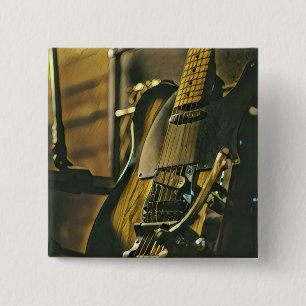Gift for guitarist boyfriend 15 cm square badge