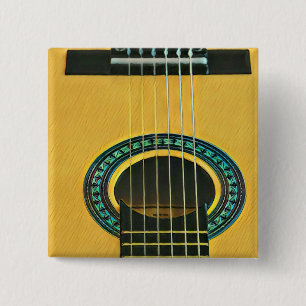 Gift for guitarist boyfriend 15 cm square badge