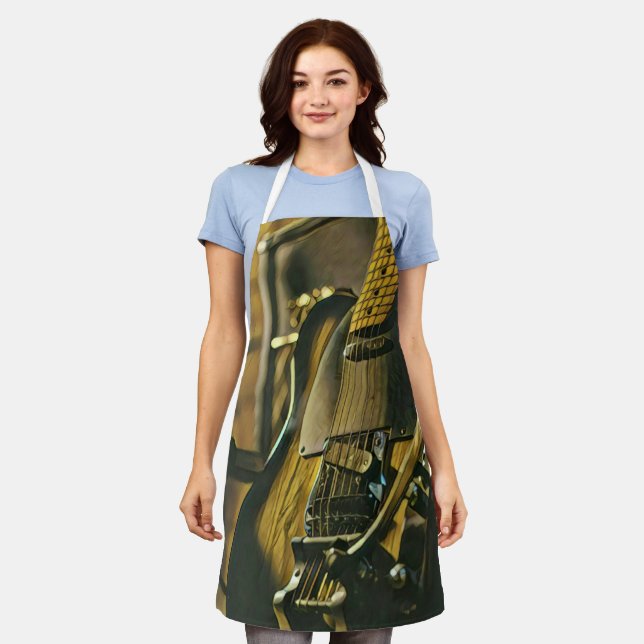 Gift for guitarist boyfriend apron (Worn)
