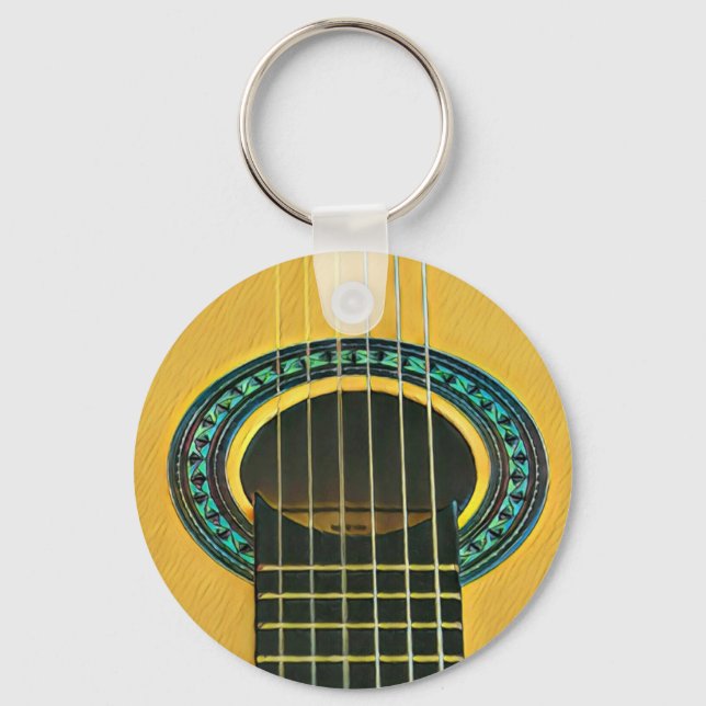Gift for guitarist boyfriend key ring (Front)