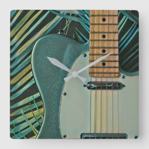 Gift for guitarist boyfriend square wall clock
