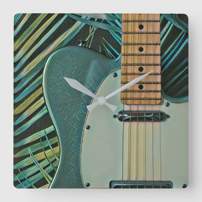 Gift for guitarist boyfriend square wall clock (Front)
