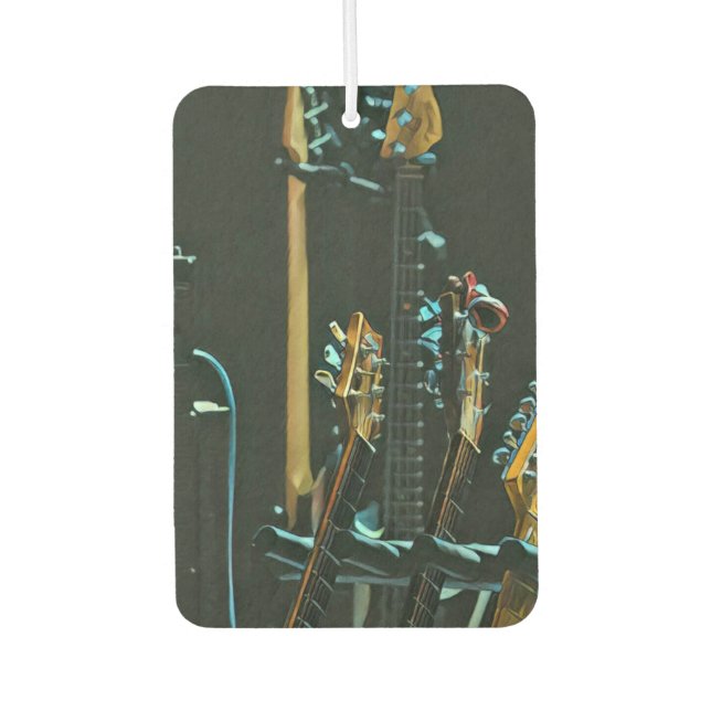 Gift for guitarist friend car air freshener (Front)