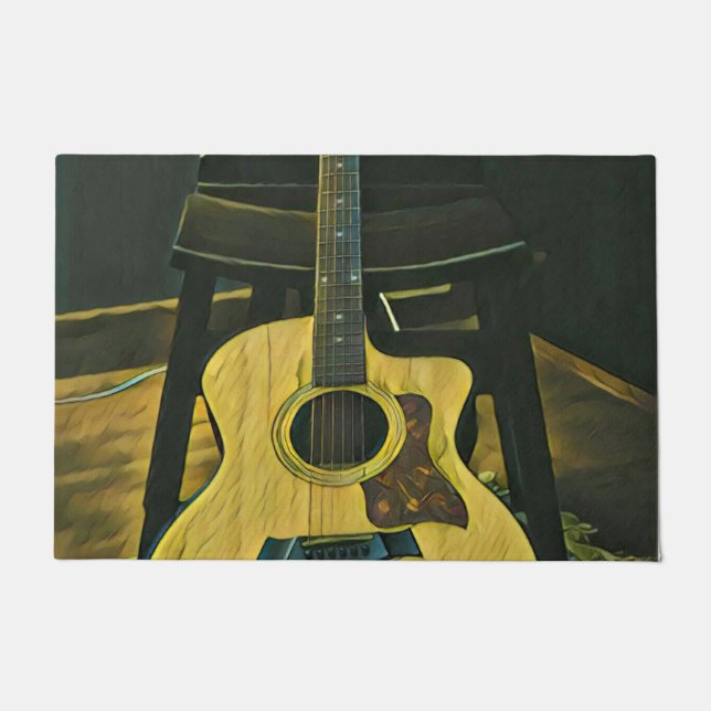Gift for guitarist friend doormat (Front)