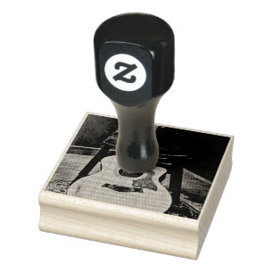 Gift for guitarist friend rubber stamp