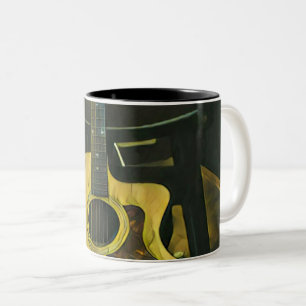 Gift for guitarist friend Two-Tone coffee mug