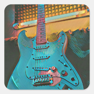 Gift for guitarist husband square sticker