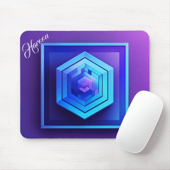 Gift For Haroon Modern 3D Photo Grid Mouse Pad (With Mouse)