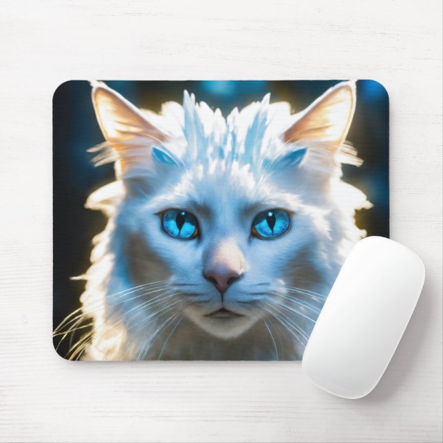Gift For Haroon Modern CuteCat Grid Mouse Pad (With Mouse)