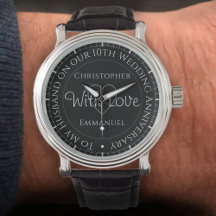 Gift for Husband. 10th Wedding Anniversary Watch