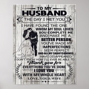 Gift For Husband To My Husband Best Gift Poster