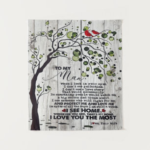 Gift For Husband To My Husband Lovely Letter Tapestry