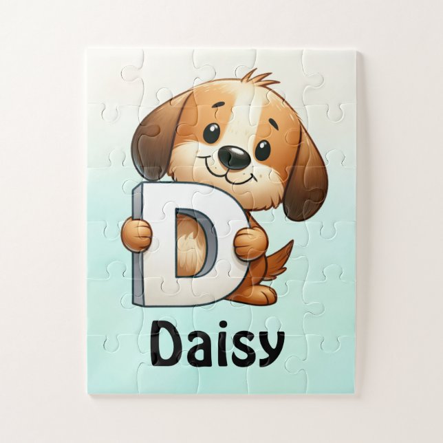Gift for kid with custom name jigsaw puzzle (Vertical)