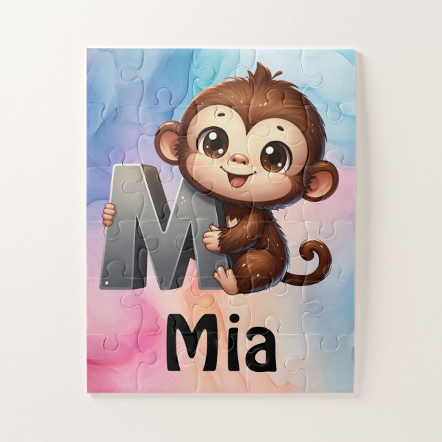 Gift for kid with custom name jigsaw puzzle (Vertical)