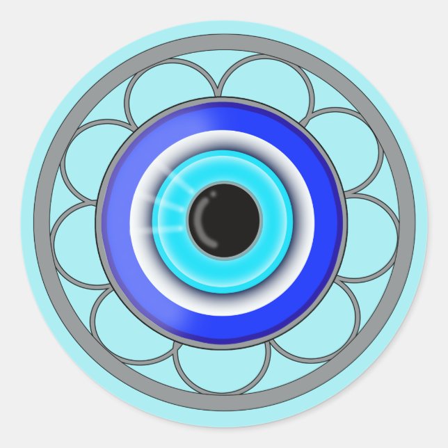 Gift For Loved One - Evil Eye Amulet Symbol - Classic Round Sticker (Front)