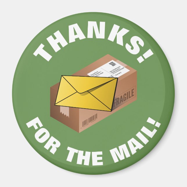 Gift For Mailman | Round Magnet (Front)