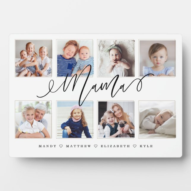 Gift for Mama | Grandchildren Photo Collage Plaque (Front)