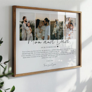 Gift for Mom And Dad On My Wedding Day for Parents Poster