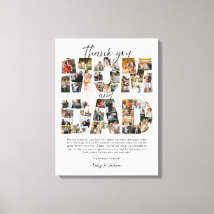 Gift for Mom And Dad Photo Collage Family Pictures Canvas Print