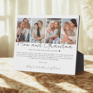 Gift for Mom And Grandma from Kids and Grandkids Plaque