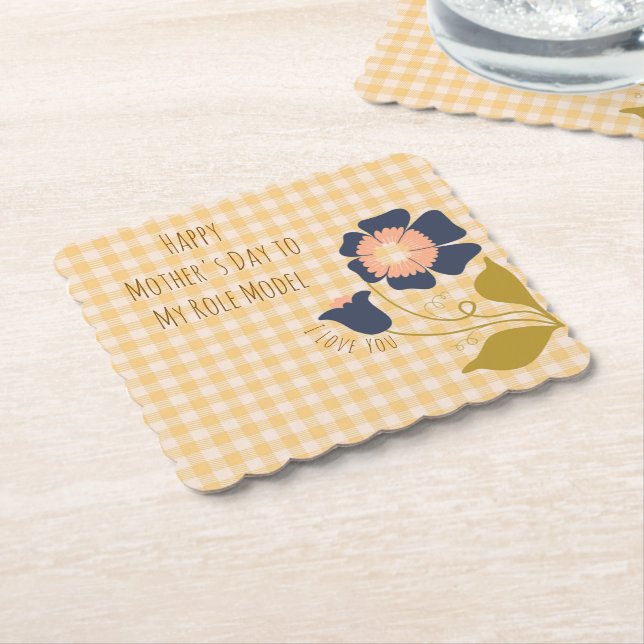 Gift For Mom,Happy Mother's Day to My Role Model Paper Coaster (Angled)