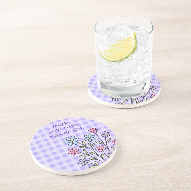 Gift for Mom, Mom Love With No Days Off,Modern Coaster (Side)