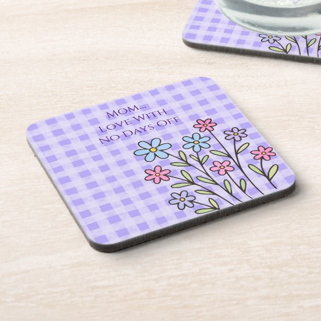 Gift for Mom, Mom Love With No Days Off,Modern Coaster (Left Side)