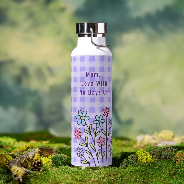 Gift for Mom, Mom Love With No Days Off,Modern Water Bottle (Outdoor (Rotated))