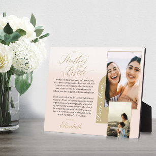 Gift for Mother of The Bride   Photo & Message Plaque
