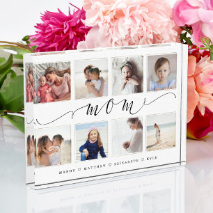Gift for Mum Family Photo Keepsake Collage Block