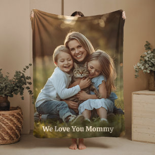 Gift for Mum Fleece Blanket Photo Mother's Day