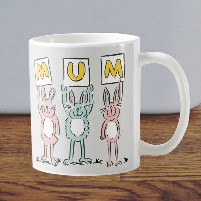 Gift for Mum Fun Rabbits Design Coffee Mug (Creator Uploaded)