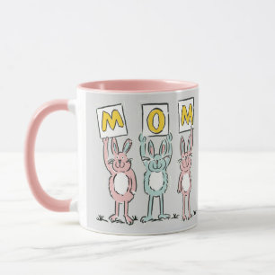 Gift for Mum Fun Rabbits Design Mug