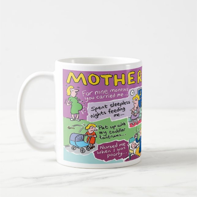 Gift for Mum. Funny Mother's Birthday Coffee Mug (Left)