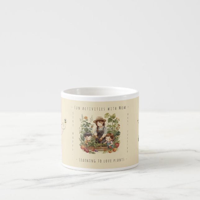 Gift for Mum, Gardening, Fun activities with Mum.  Espresso Cup (Front)